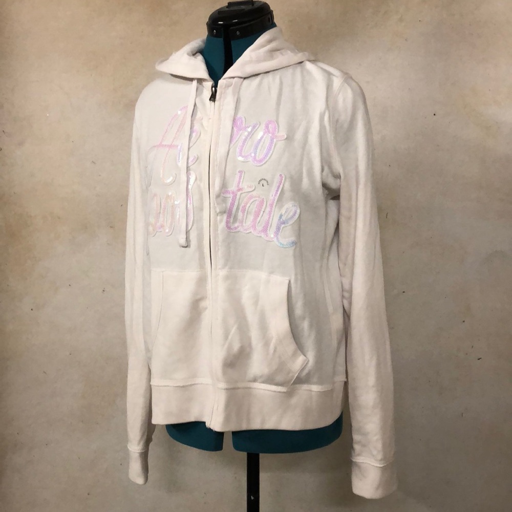 Aero Light Weight Hooded Zip Sweater Sequins